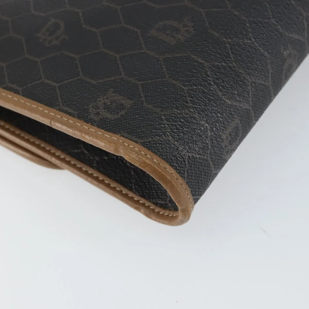 Christian Dior Vintage Honeycomb chain Canvas, Black, Canvas, Shoulder Bag