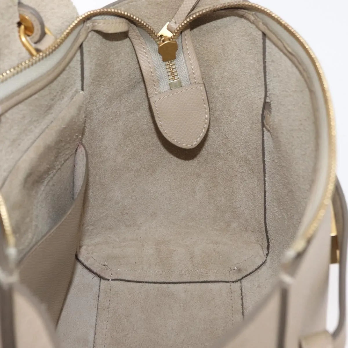 Celine Belt Calfskin, Beige, Leather, Handbag
