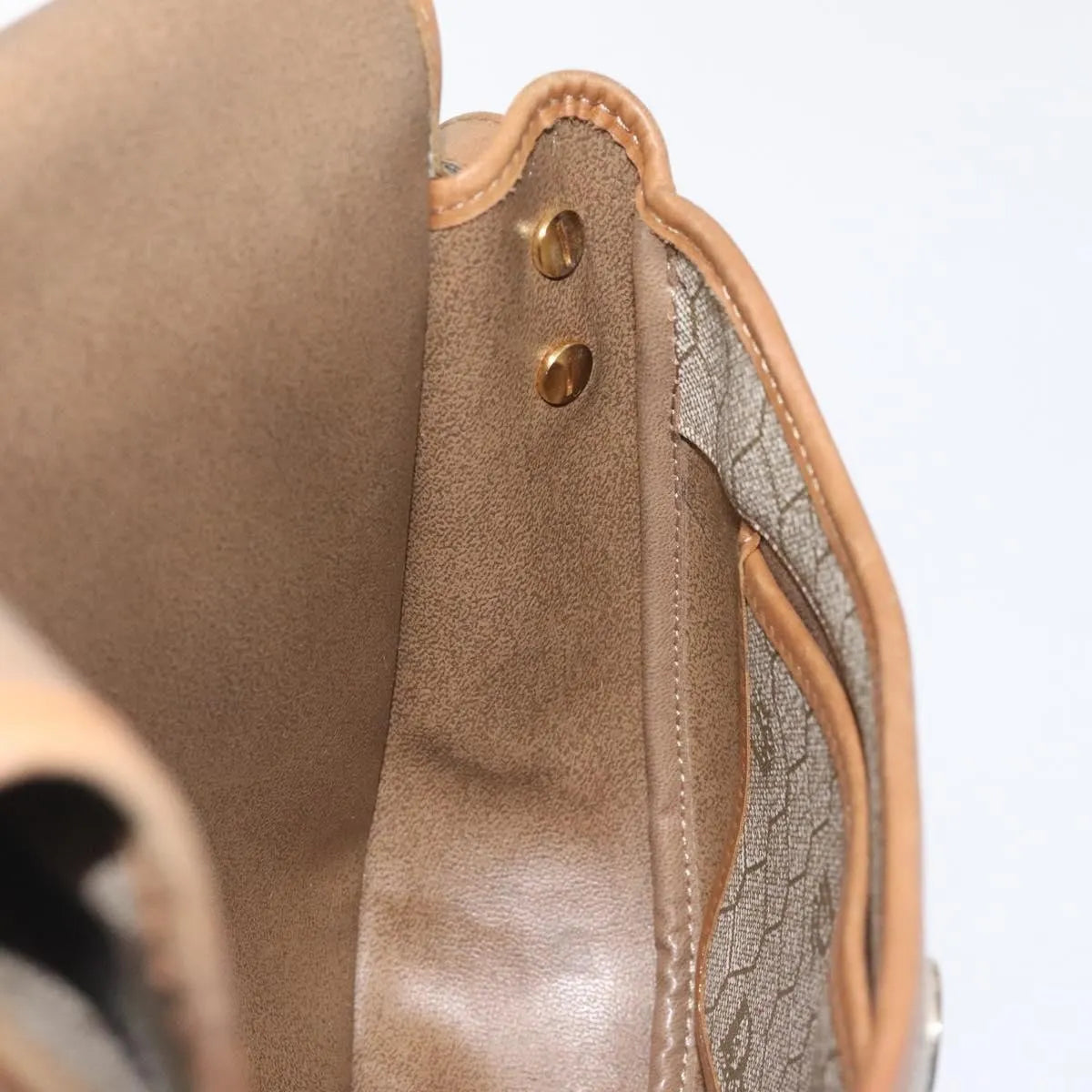 Christian Dior Vintage Honeycomb Canvas, Beige, Canvas, Shoulder Bag