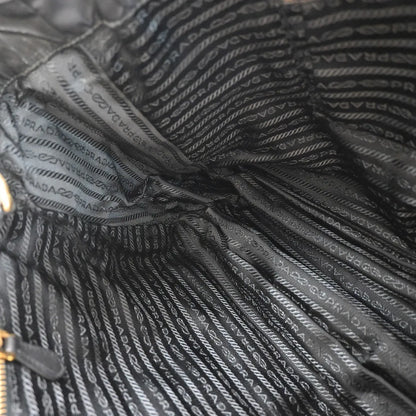 Prada Convertible Side Pocket Tote Chevron Tessuto, Black, Nylon, Tote Bag