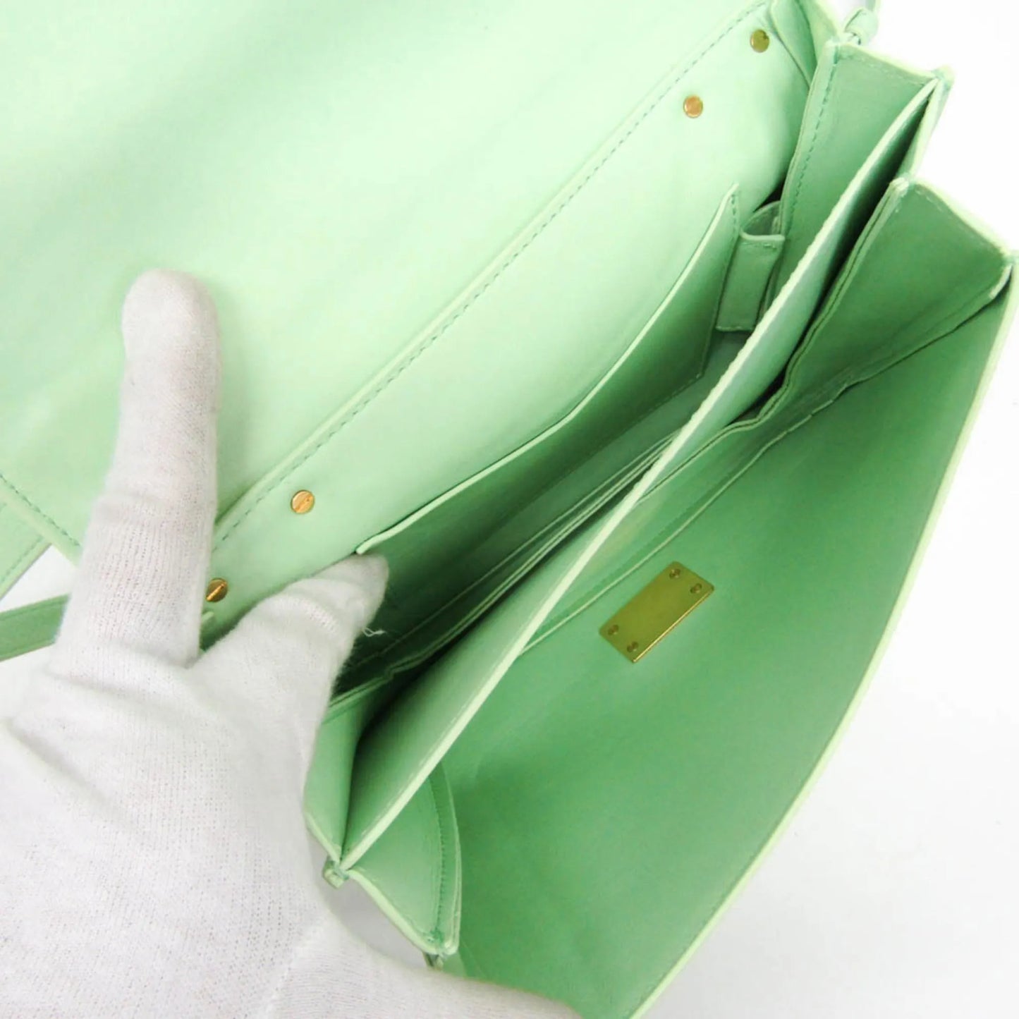 Bottega Veneta Mount Leather, Green, Leather, Shoulder Bag