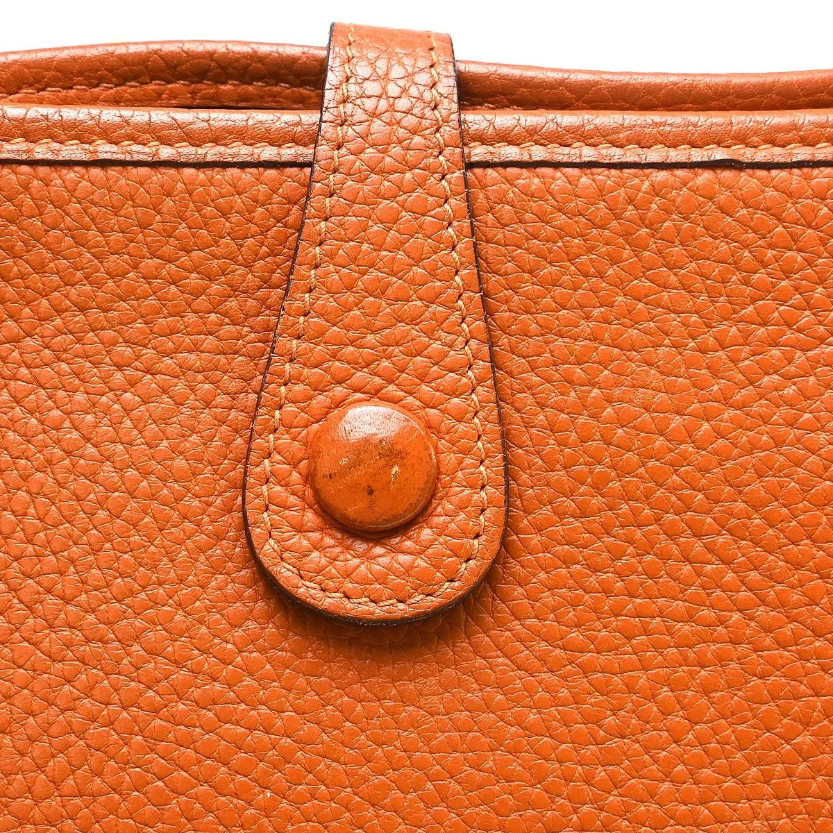 Hermes Evelyne Bag Gen I Clemence, Orange, Leather, Handbag