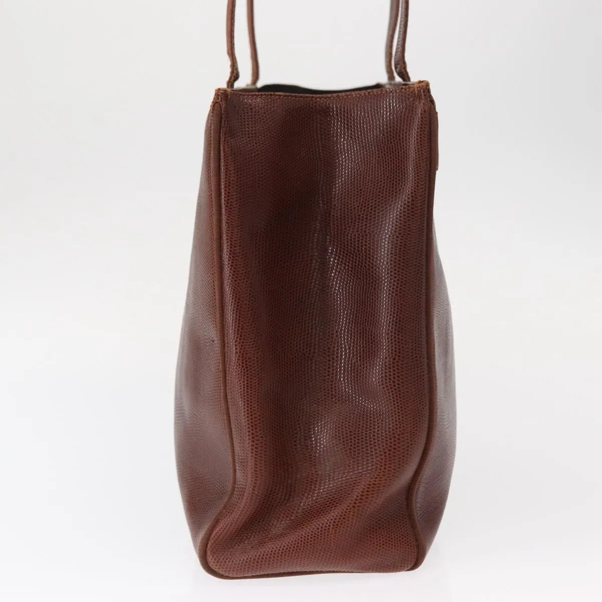 Salvatore Ferragamo Vintage Vara Bow Tote Lizard Embossed Leather, Brown, Leather, Tote Bag