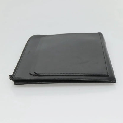 Saint Laurent Zip Pocket Leather, Black, Leather, Clutch