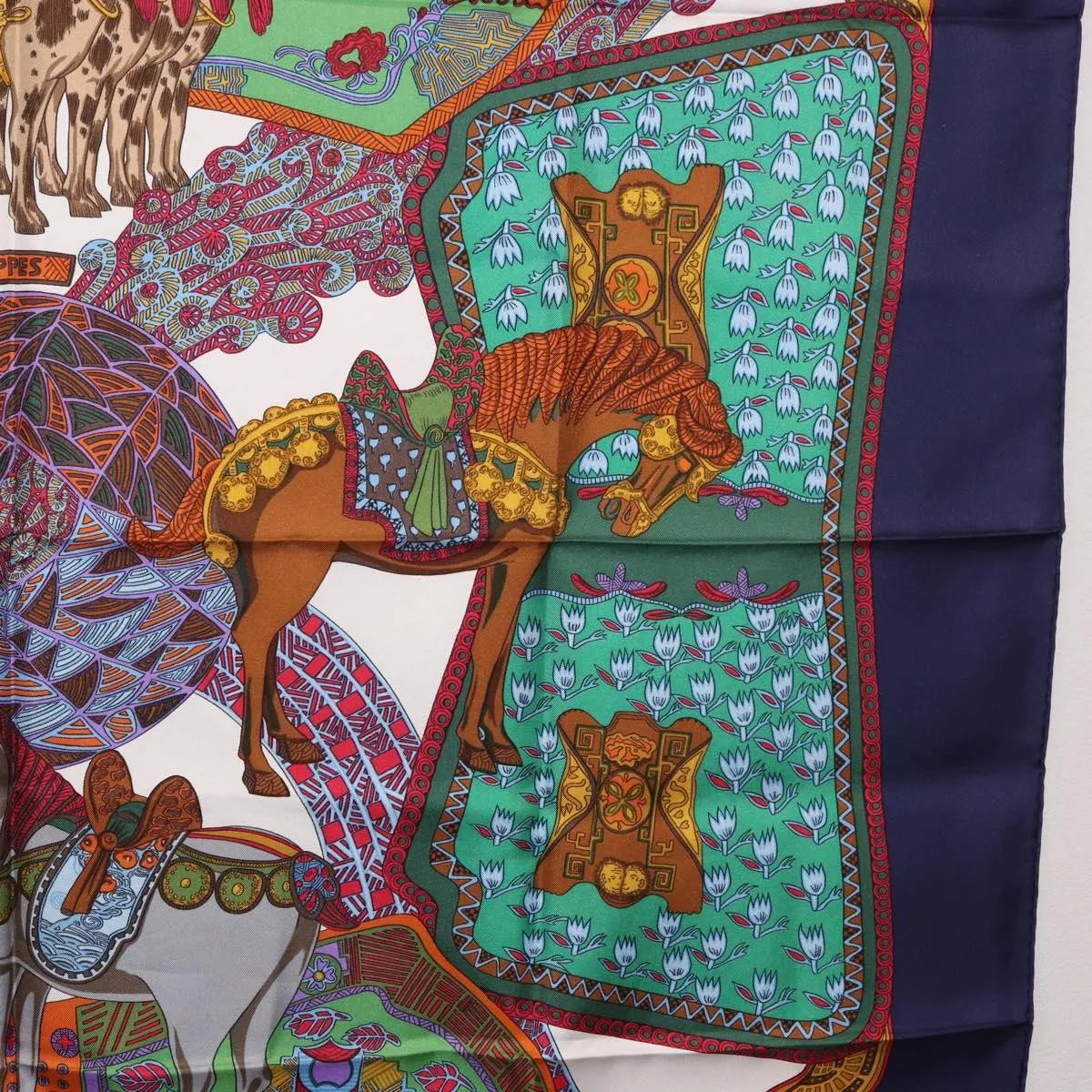 Hermes Carré 90 Silk multicolor, Navy, Silk, Scarf