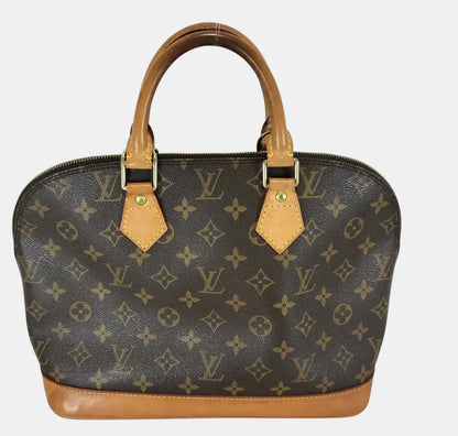 Louis Vuitton Alma Monogram Canvas, Brown, Canvas, Handbag