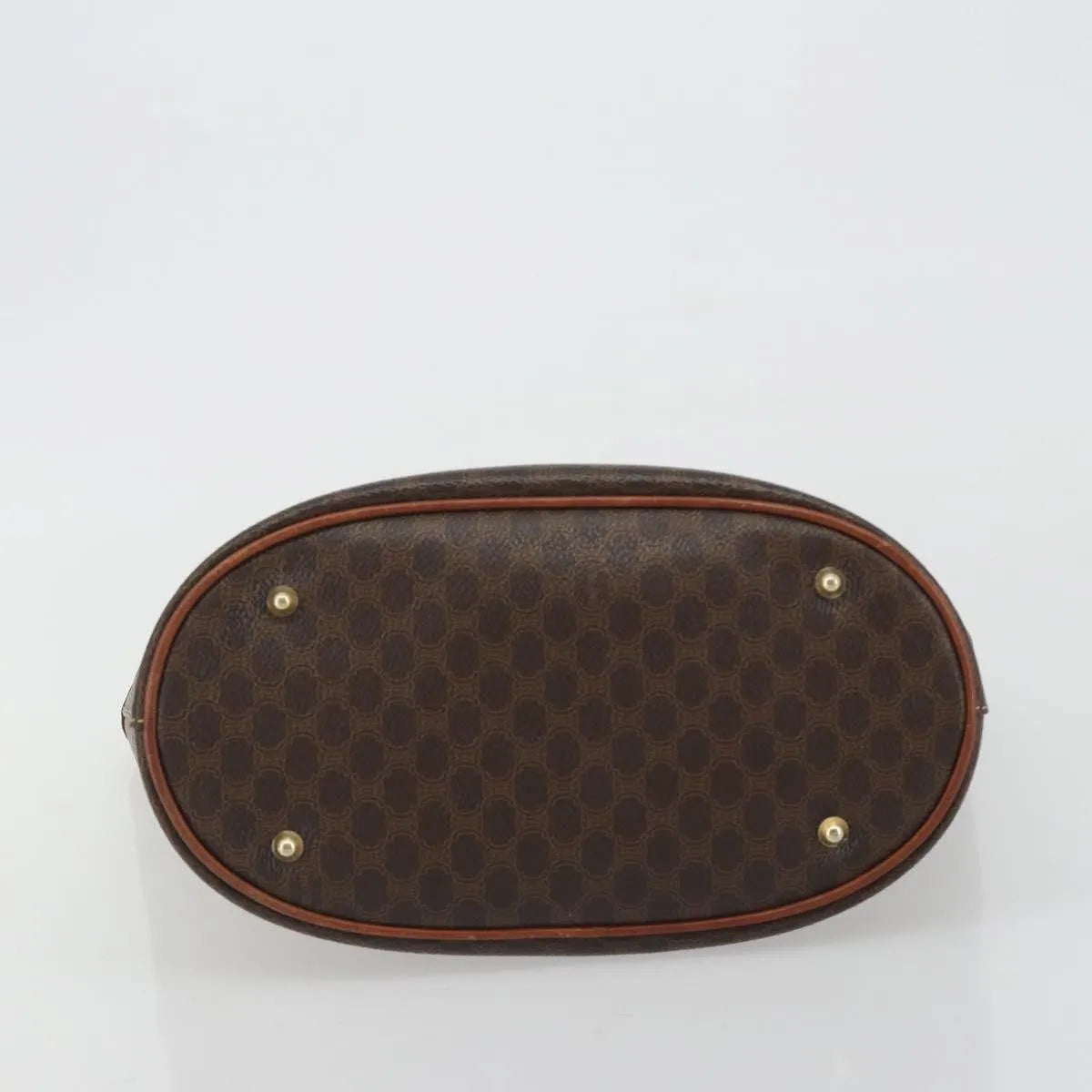 Celine Vintage Macadam Canvas and Leather, Brown, PVC, Handbag