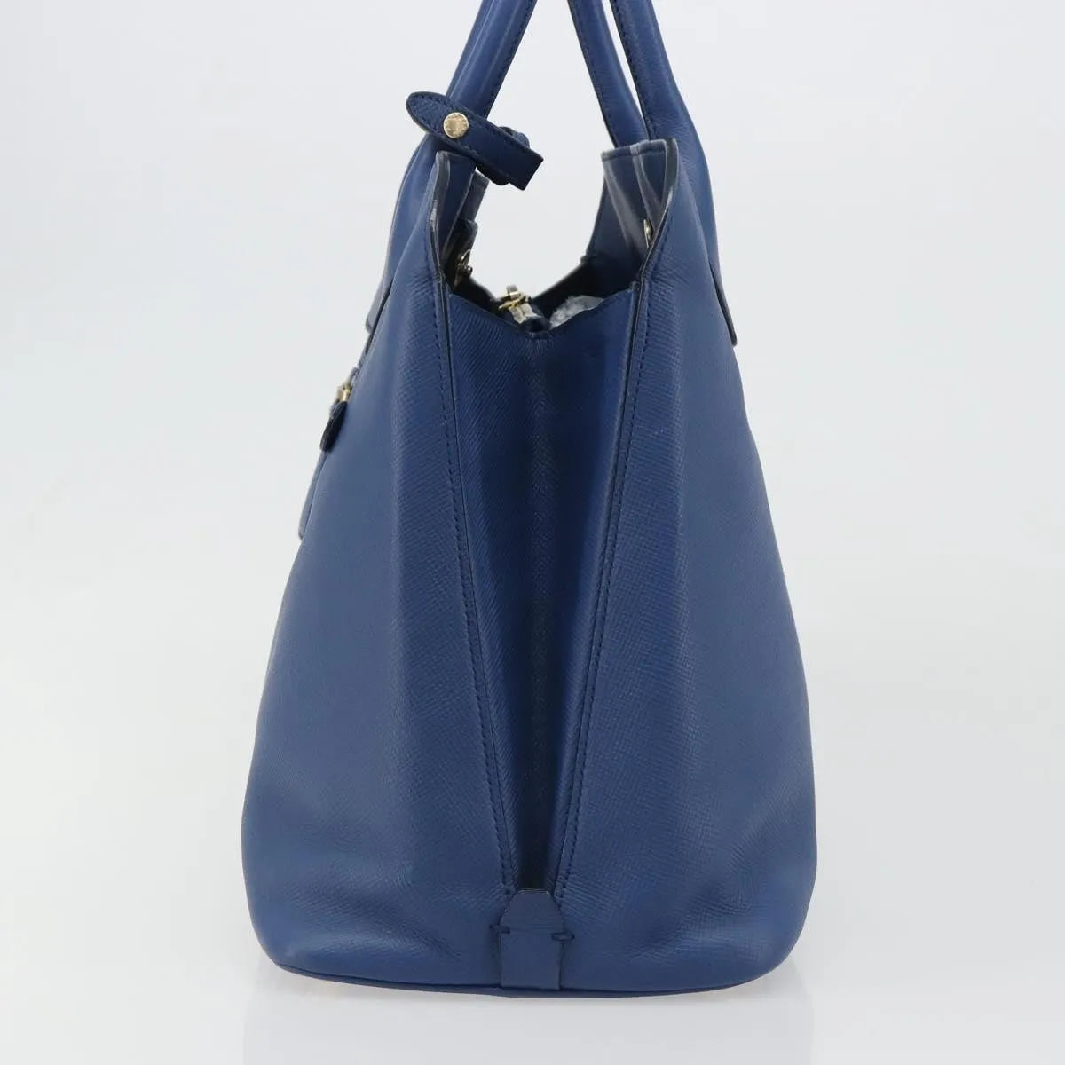 Prada Cuir Promenade Front Zip Tote Leather, Blue, Leather, Handbag