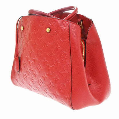 Louis Vuitton Montaigne Monogram Empreinte Leather, Red, Leather, Handbag