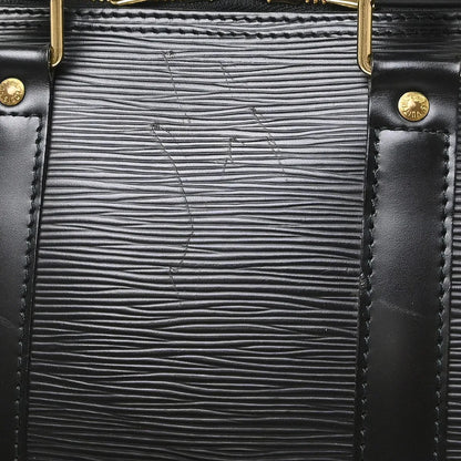 Louis Vuitton Keepall Epi, Black, Leather, Travel Bag