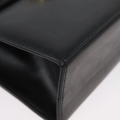 Salvatore Ferragamo Gancini Flap Leather, Black, Leather, Shoulder Bag