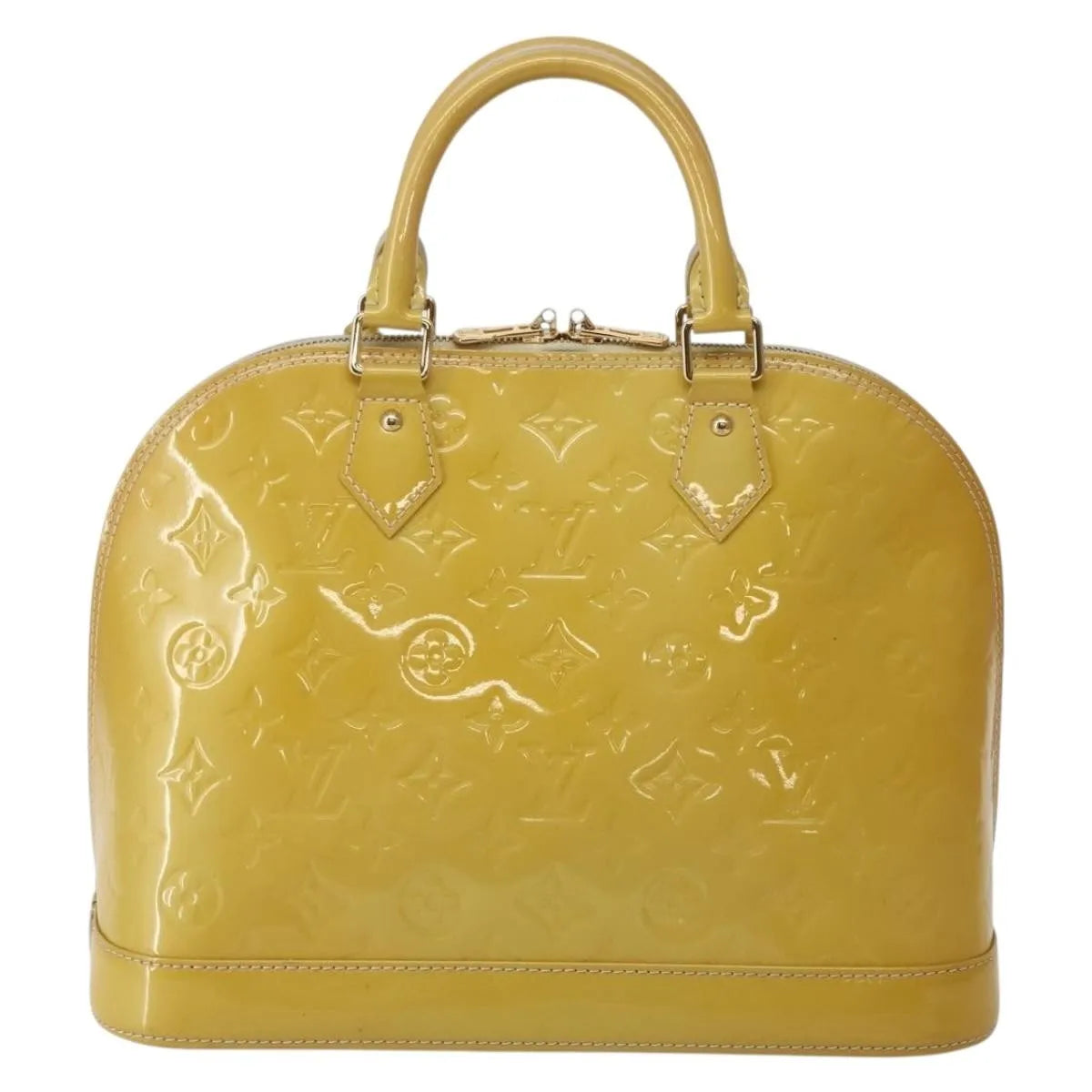 Louis Vuitton Alma Monogram Vernis, Beige, Patent Leather, Handbag
