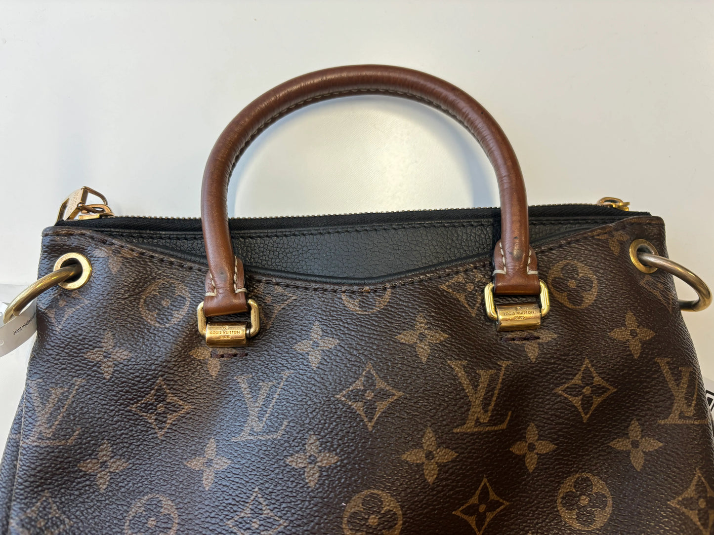 Louis Vuitton Pallas Tote Monogram Canvas with Leather, Brown, Canvas, Handbag