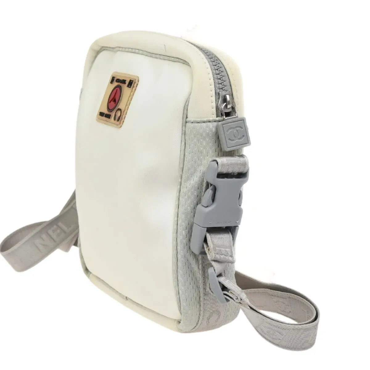 Chanel Travel Line Nylon, White, Nylon, Shoulder Bag