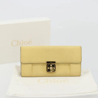 Chloe Marcie Continental Leather, Yellow, Leather, Wallet
