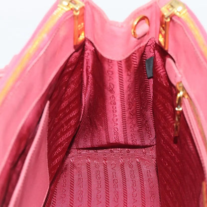 Prada Galleria Double Zip Tote Saffiano Leather, Pink, Leather, Handbag