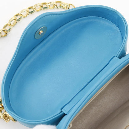 Chanel Vintage Tassel Box Quilted Leather, Turquoise, Leather, Shoulder Bag