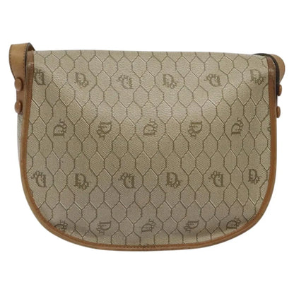 Christian Dior Vintage Honeycomb Canvas, Beige, Canvas, Shoulder Bag