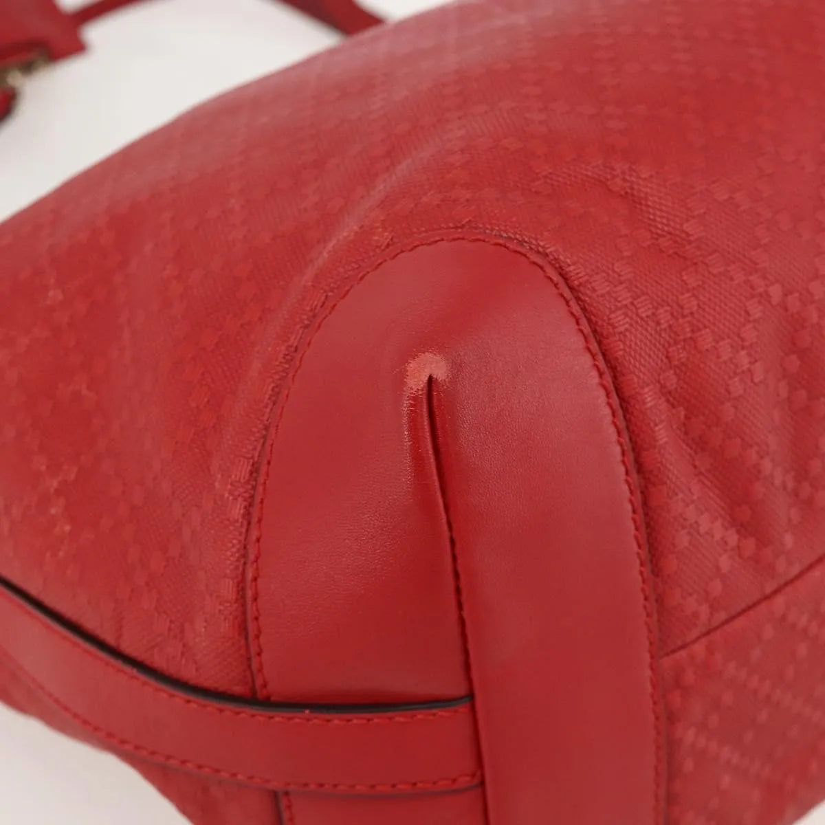 Gucci Craft Tote Diamante Leather, Red, PVC, Tote Bag