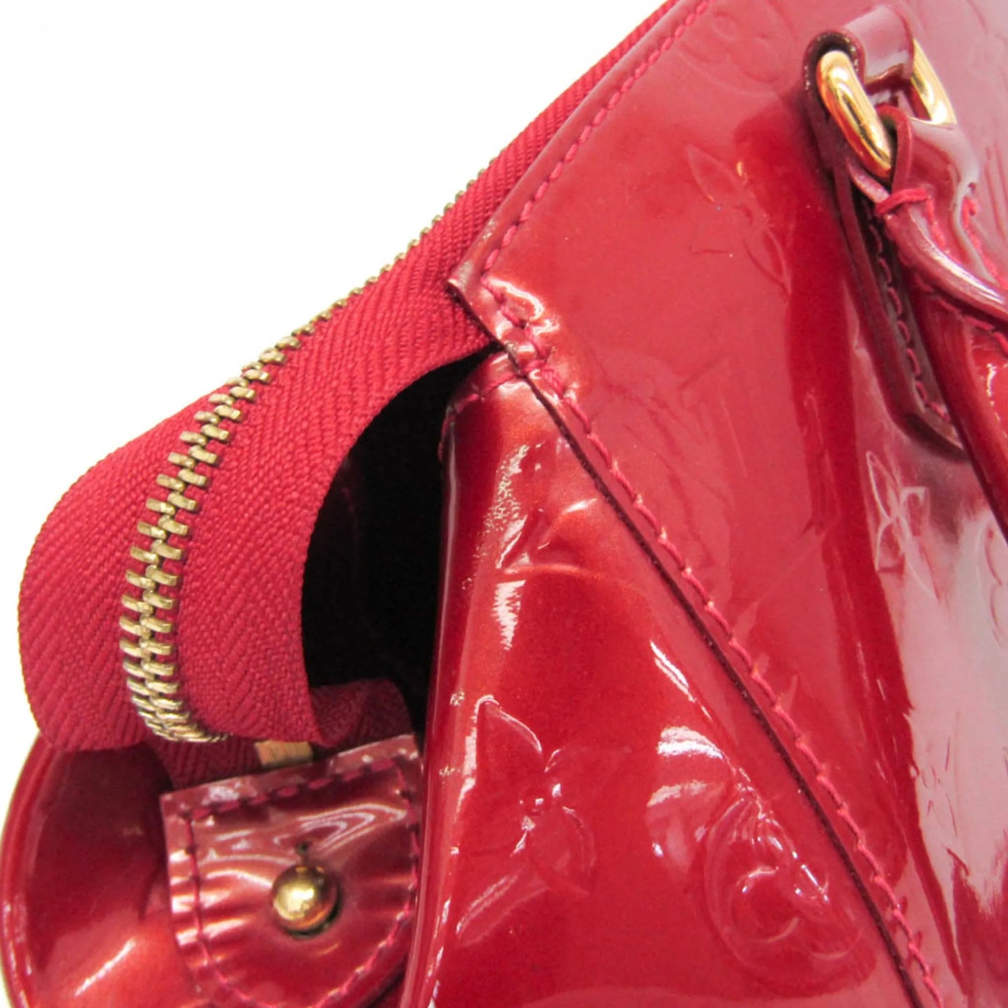 Louis Vuitton Sherwood Monogram Vernis, Red, Patent Leather, Handbag