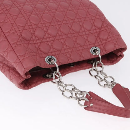 Christian Dior Soft Chain Tote Cannage Quilt Lambskin, Pink, Leather, Handbag