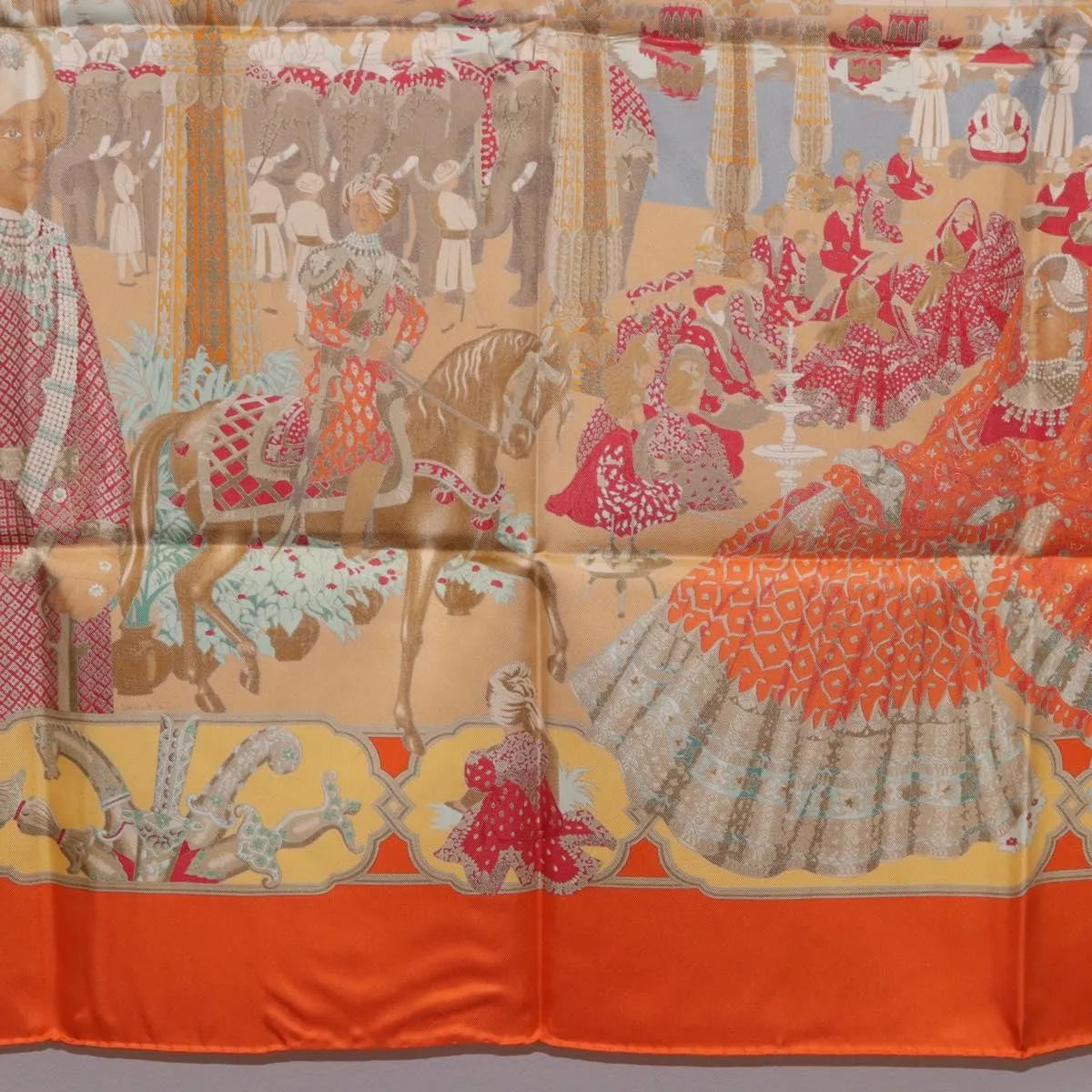 Hermes Carré 90 Silk multicolor, Orange, Silk, Scarf