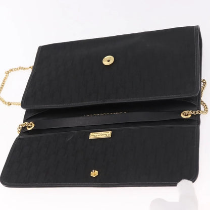 Christian Dior Vintage Honeycomb chain Canvas, Black, Canvas, Shoulder Bag