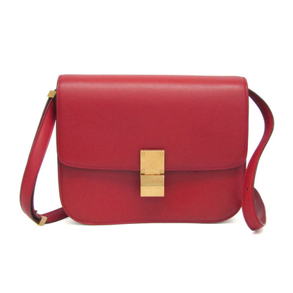 Celine Classic Box Smooth Leather, Red, Calfskin, Handbag