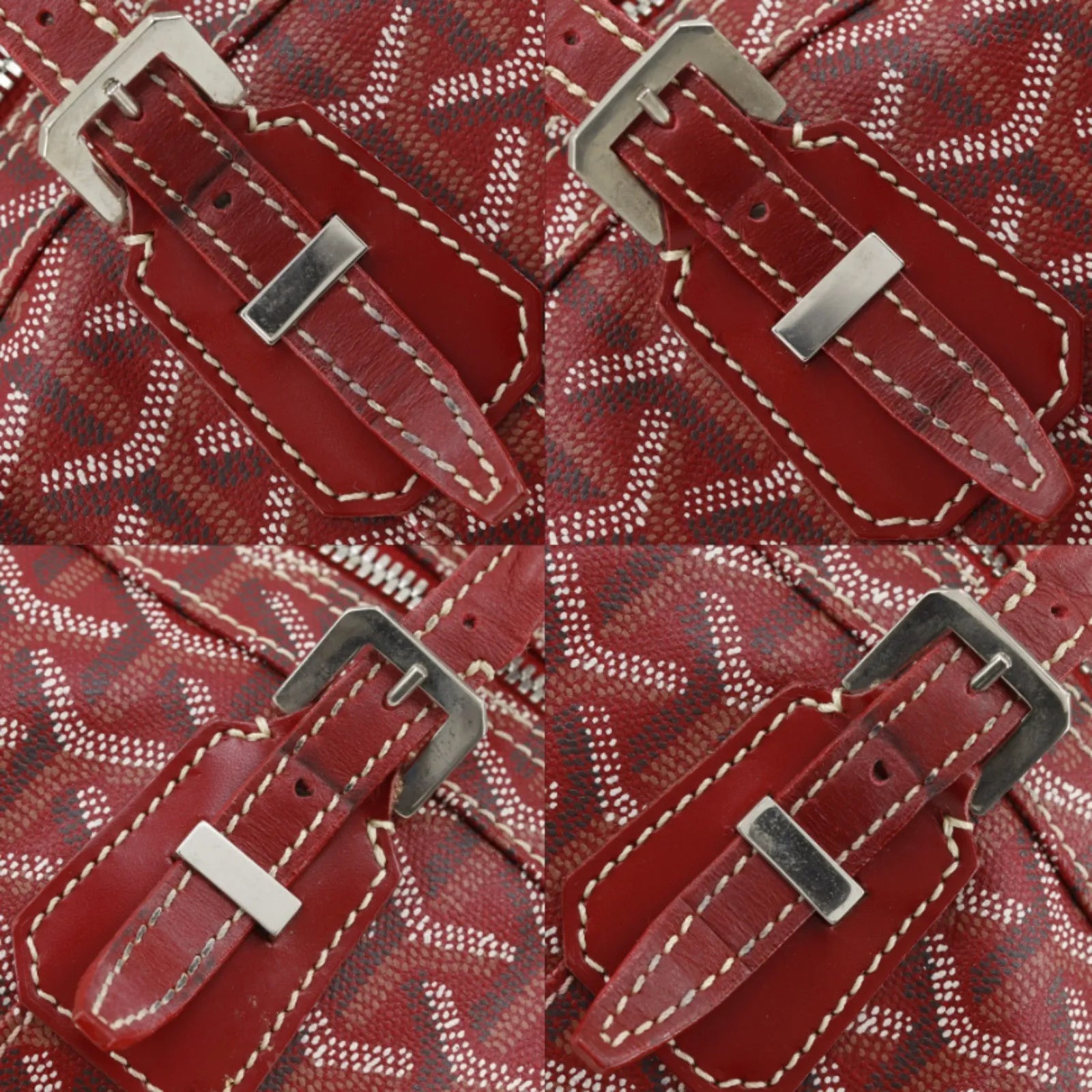 Goyard Boston Coated Canvas, Red, PVC, Handbag