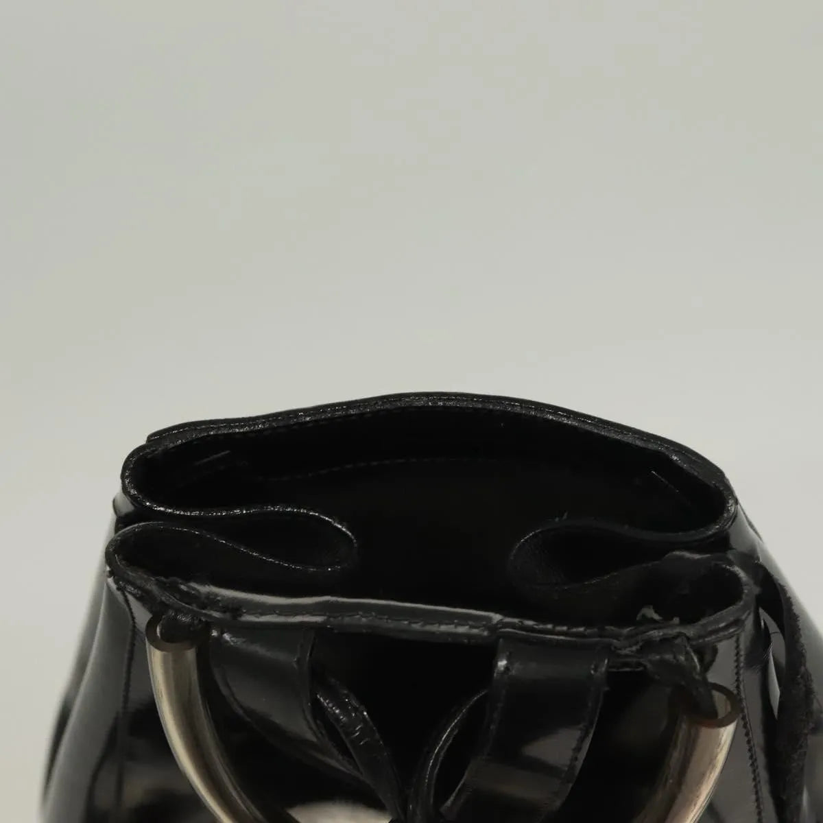 Salvatore Ferragamo Gancini Patent Leather, Black, Patent Leather, Backpack
