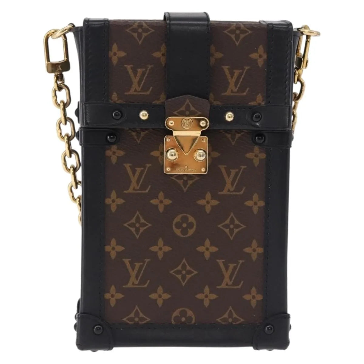 Louis Vuitton Vertical Trunk Pochette Monogram Canvas, Brown, Canvas, Clutch