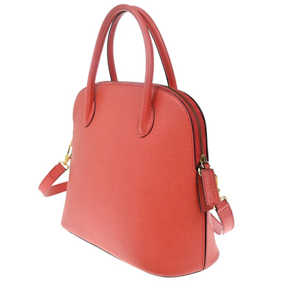 Celine Vintage Convertible Bowler Leather, Red, Leather, Handbag
