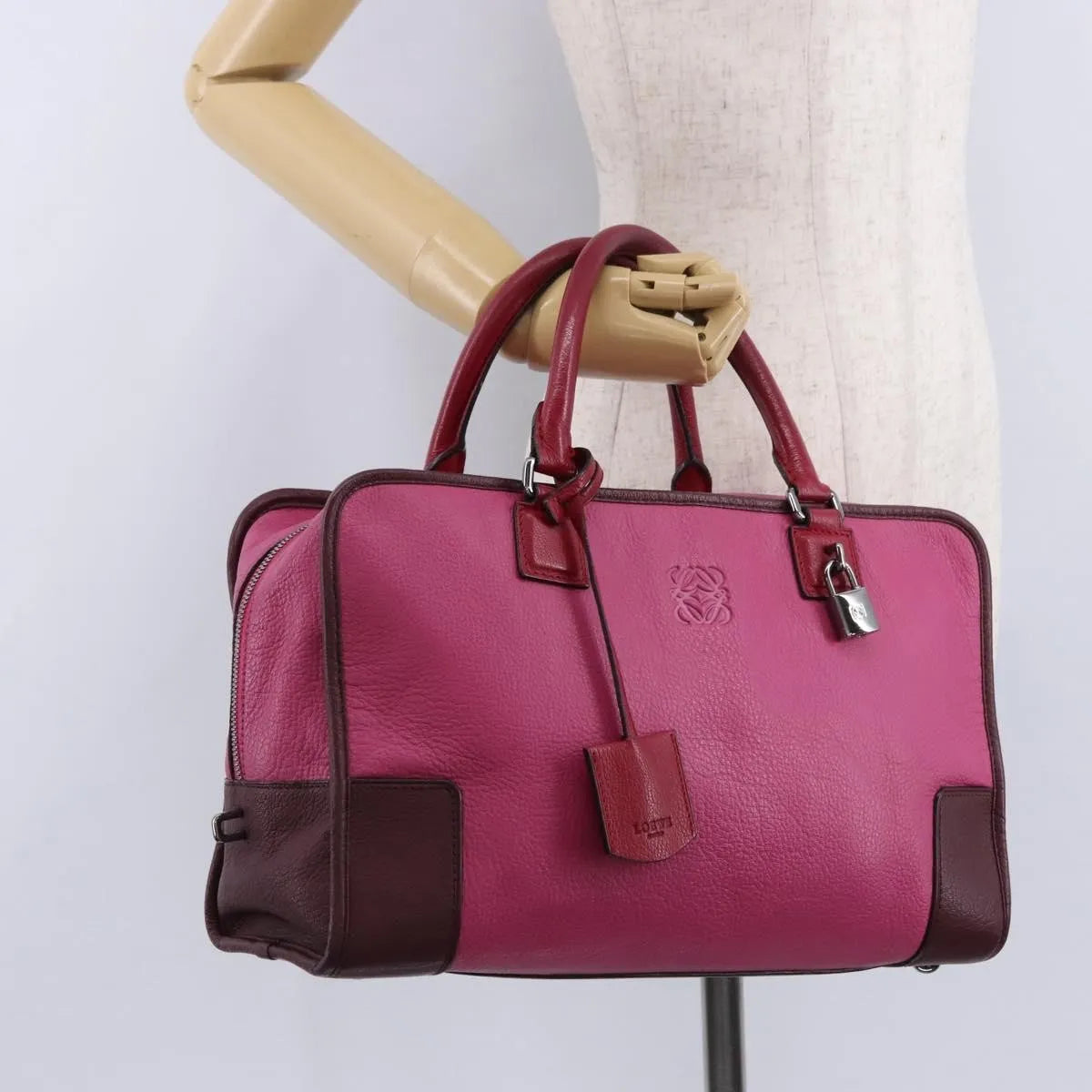 Loewe Amazona Leather, Pink, Leather, Handbag