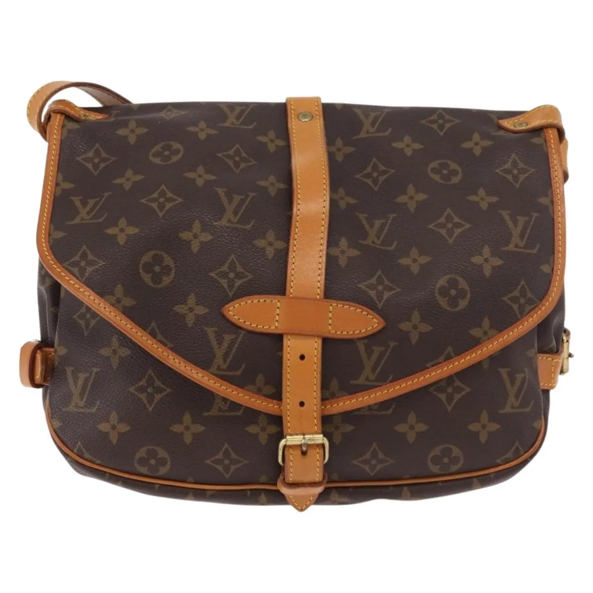 Louis Vuitton Saumur Canvas, Brown, Canvas, Shoulder Bag