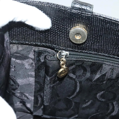Salvatore Ferragamo Vintage Vara Bow Tote Lizard Embossed Leather, Black, Leather, Tote Bag