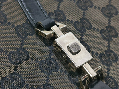 Gucci Vintage Jackie Canvas, Brown, Canvas, Handbag
