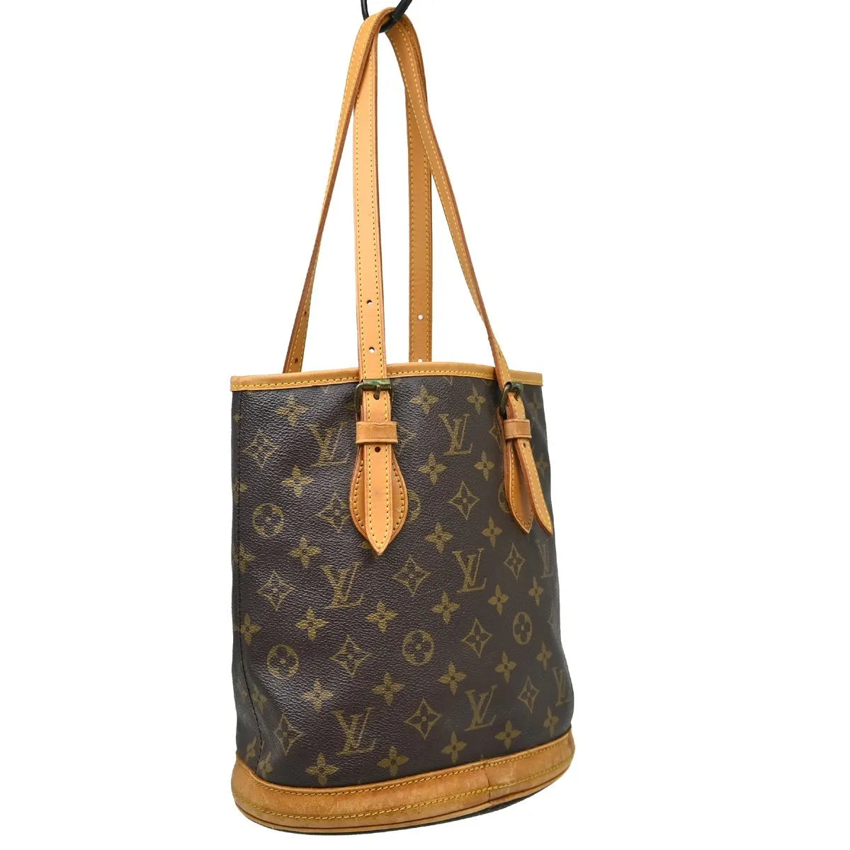 Louis Vuitton Petit Bucket Monogram Canvas, Brown, Canvas, Tote Bag