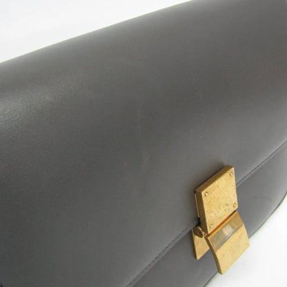 Celine Classic Box Bag Smooth Leather, Gray, Leather, Shoulder Bag