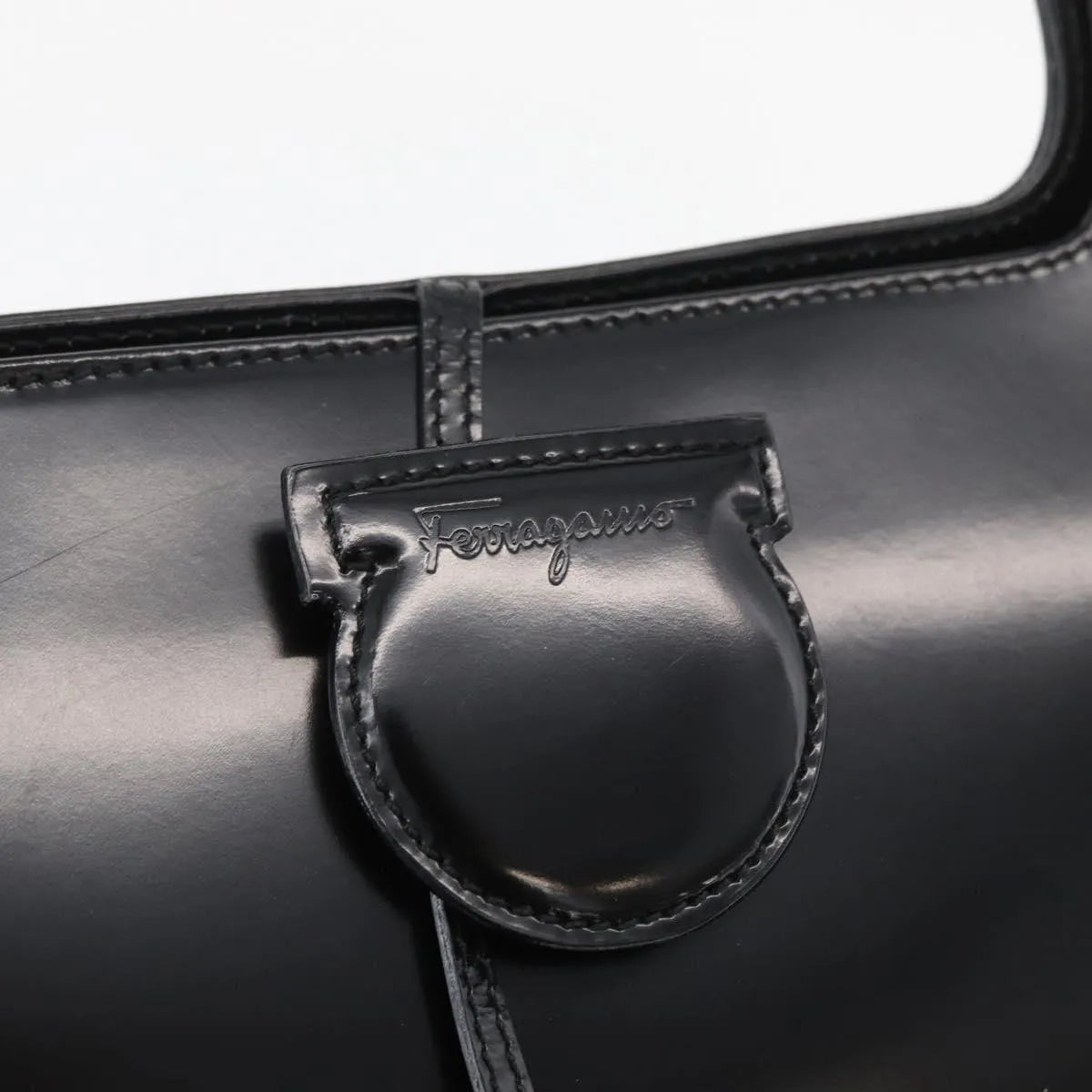 Salvatore Ferragamo Gancini Tote Patent leather, Black, Patent Leather, Tote Bag