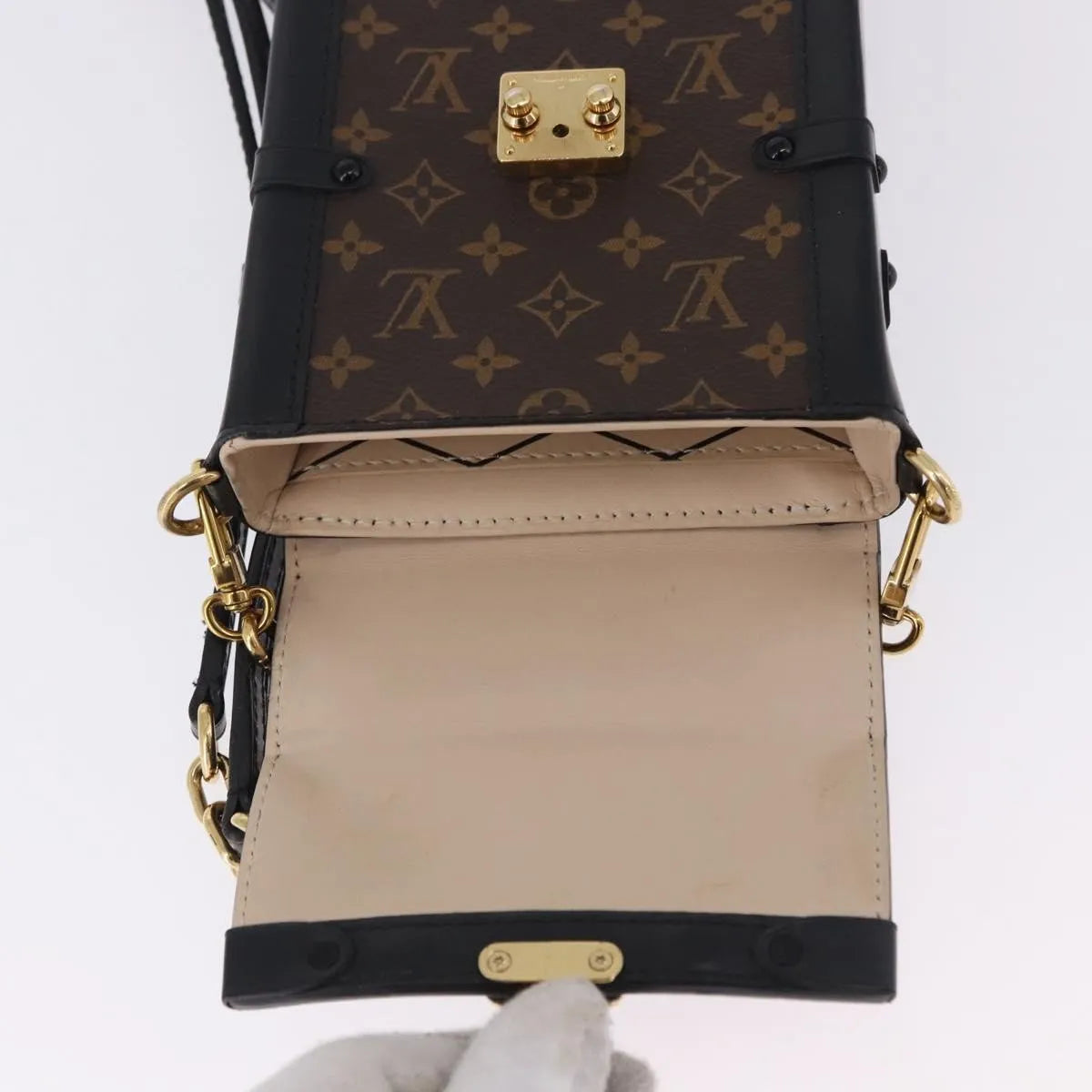 Louis Vuitton Vertical Trunk Pochette Monogram Canvas, Brown, Canvas, Clutch