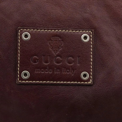 Gucci Logo Crest Messenger Leather, Burgundy, Leather, Shoulder Bag