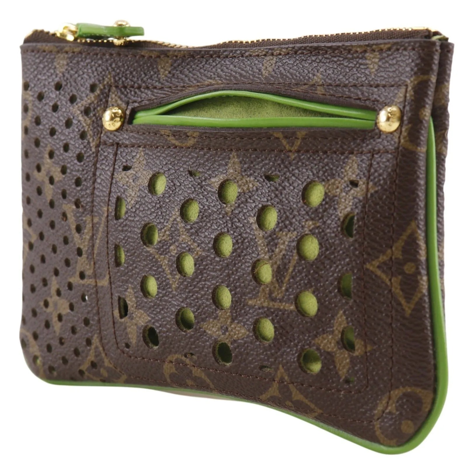 Louis Vuitton Pochette Plate Perforated Monogram Canvas, Brown, Canvas, Clutch