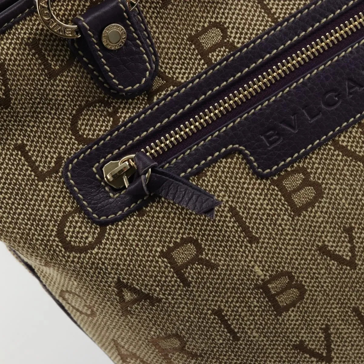 Bvlgari Logomania Canvas, Beige, Canvas, Tote Bag