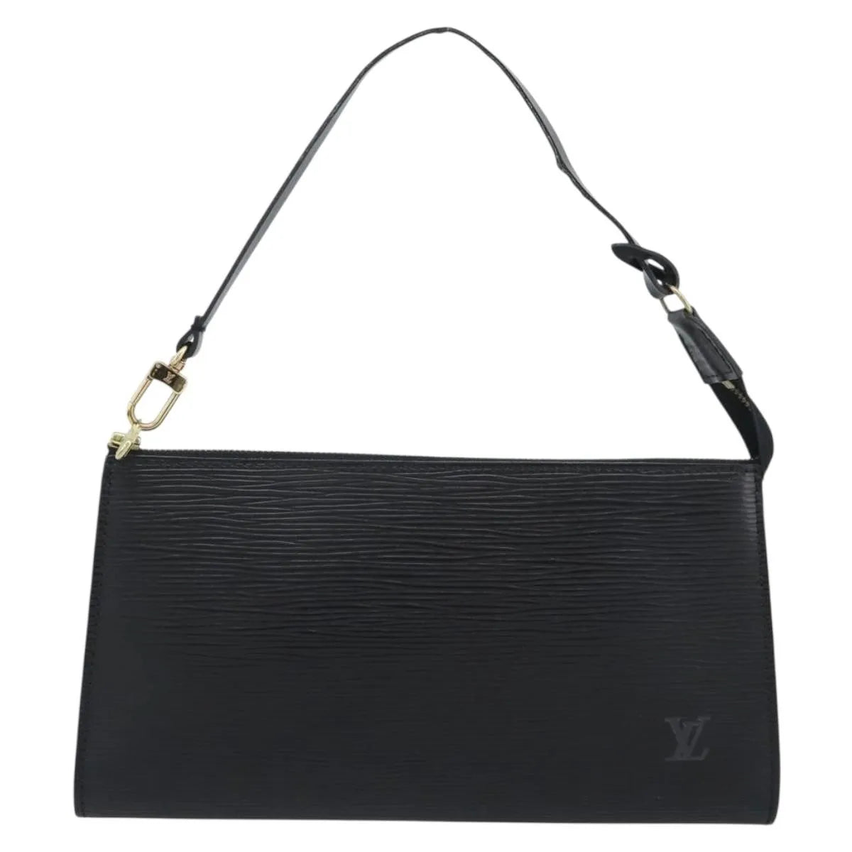 Louis Vuitton Pochette Accessoires Epi, Black, Leather, Clutch