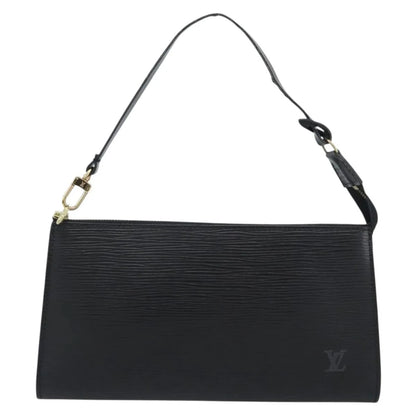 Louis Vuitton Pochette Accessoires Epi, Black, Leather, Clutch