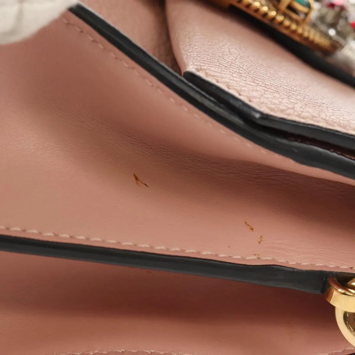 Miu Miu Madras Crystal Buckle Leather, Pink, Leather, Shoulder Bag