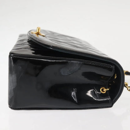 Chanel Vintage Diana Flap Quilted Patent, Black, Patent Leather, Shoulder Bag
