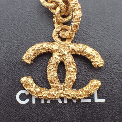 Chanel Vintage CC Logo Chain Charm Pendant Gold-plated, Gold, Gold Plated, Necklace