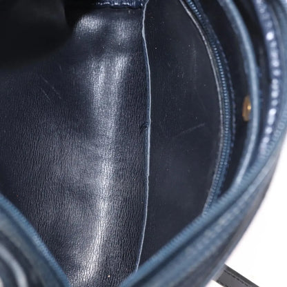 Christian Dior Vintage CD Logo Leather, Navy, Leather, Shoulder Bag