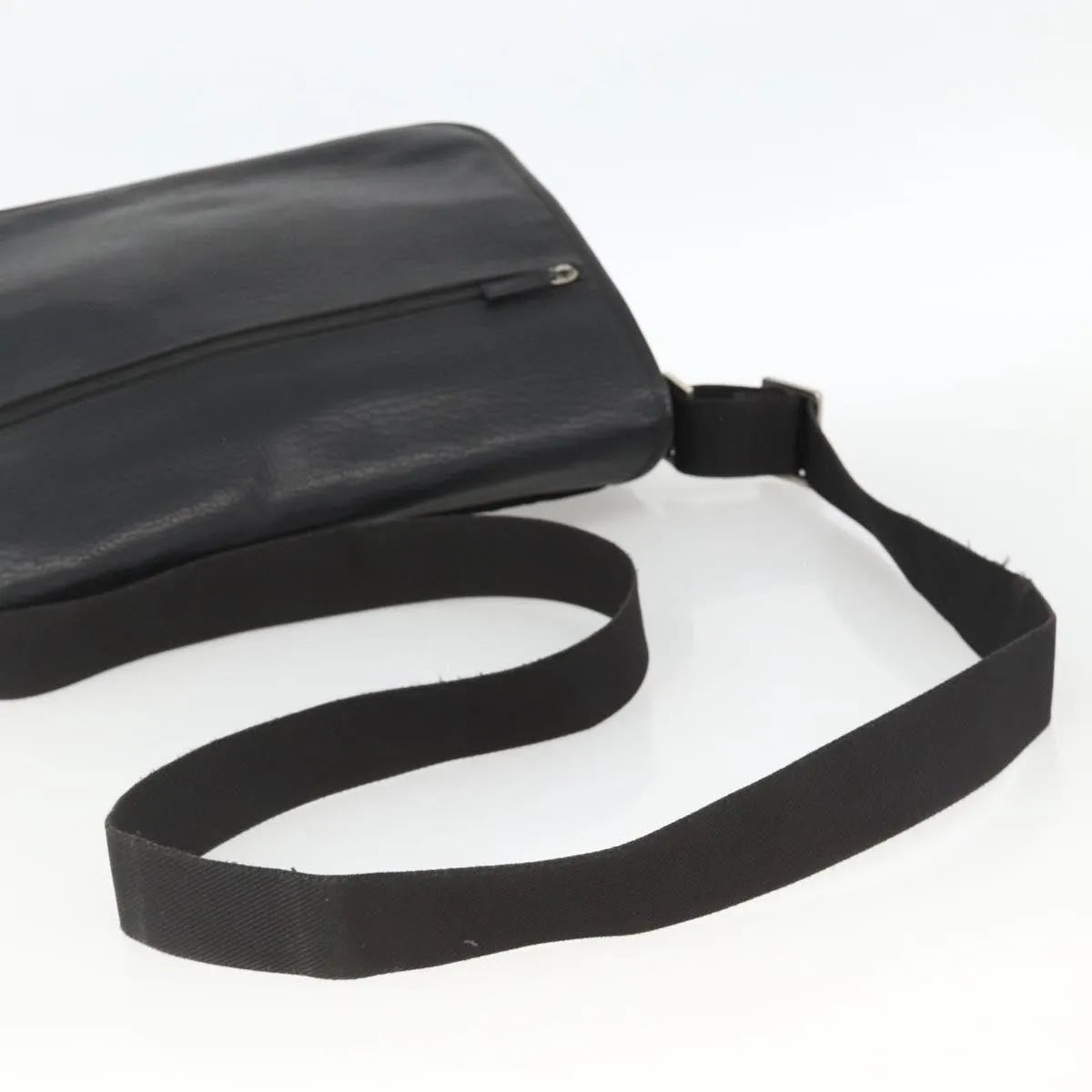 Salvatore Ferragamo Vintage Leather, Black, Nylon, Shoulder Bag